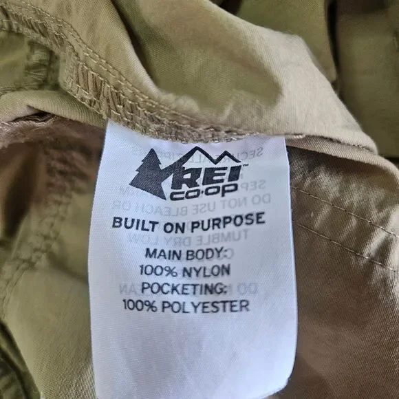 REI Coop Pants Hiking Men 34x30 Brown Outdoors Camping Roll Tab Snap Leg Relaxed - Picture 12 of 13